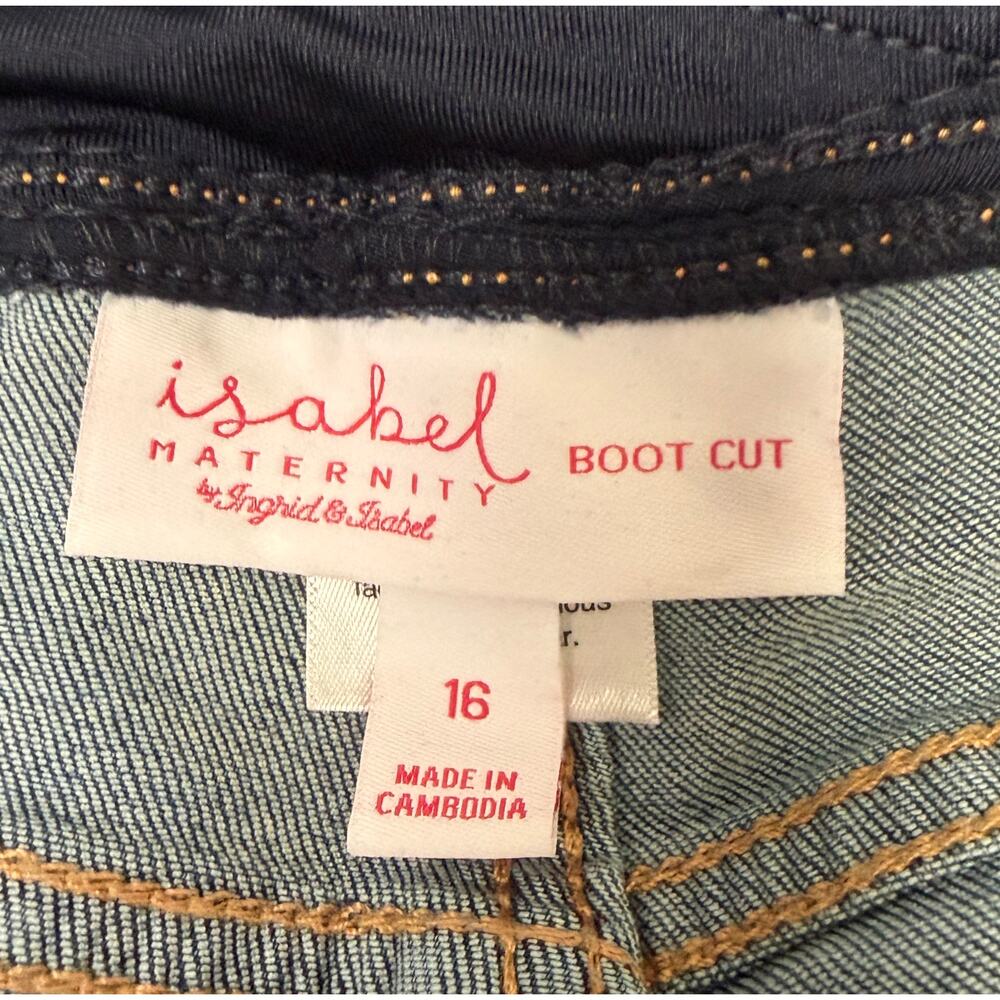 Isabel Maternity Ingrid & Isabel Bootcut Jeans 16 Crossover Panel Stretch New - Picture 7 of 12